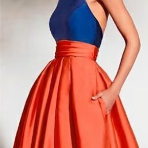 Gown Sz 8 color block halter hi low dress brand new with tags